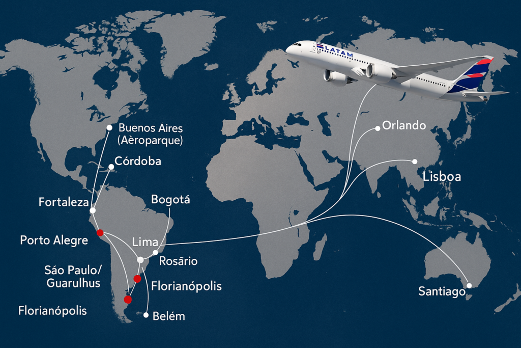Imagem do artigo Mais conexões pelo mundo: Latam anuncia novos voos internacionais