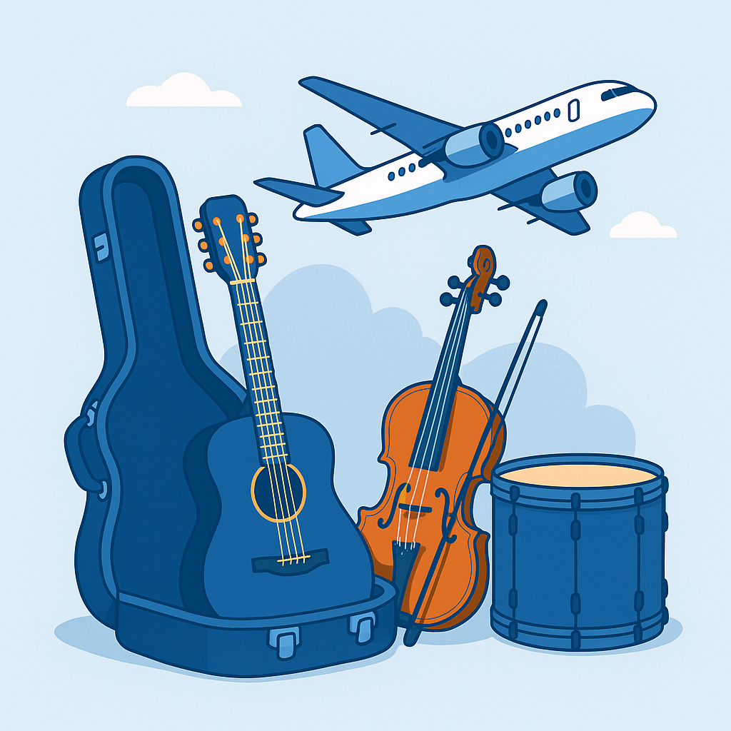 Imagem do artigo Regras para levar instrumentos musicais em viagens de avião
