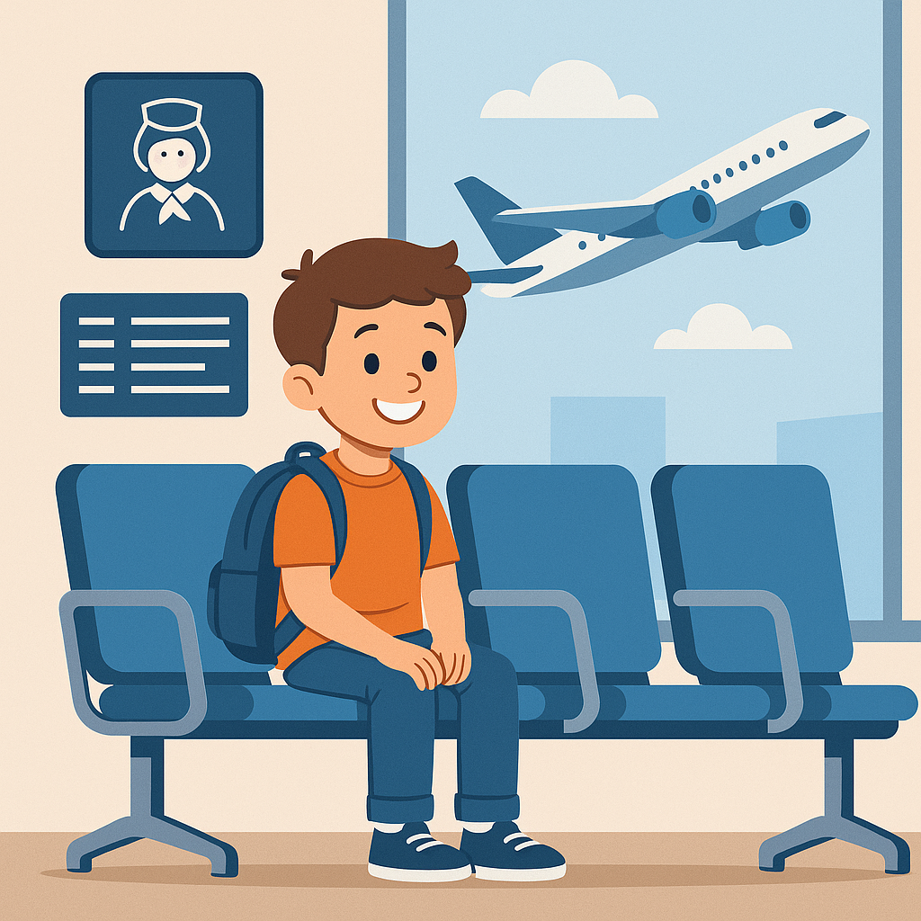 Imagem relacionada ao artigo Viagem de avião com crianças e adolescentes: regras para terceiros e menores desacompanhados