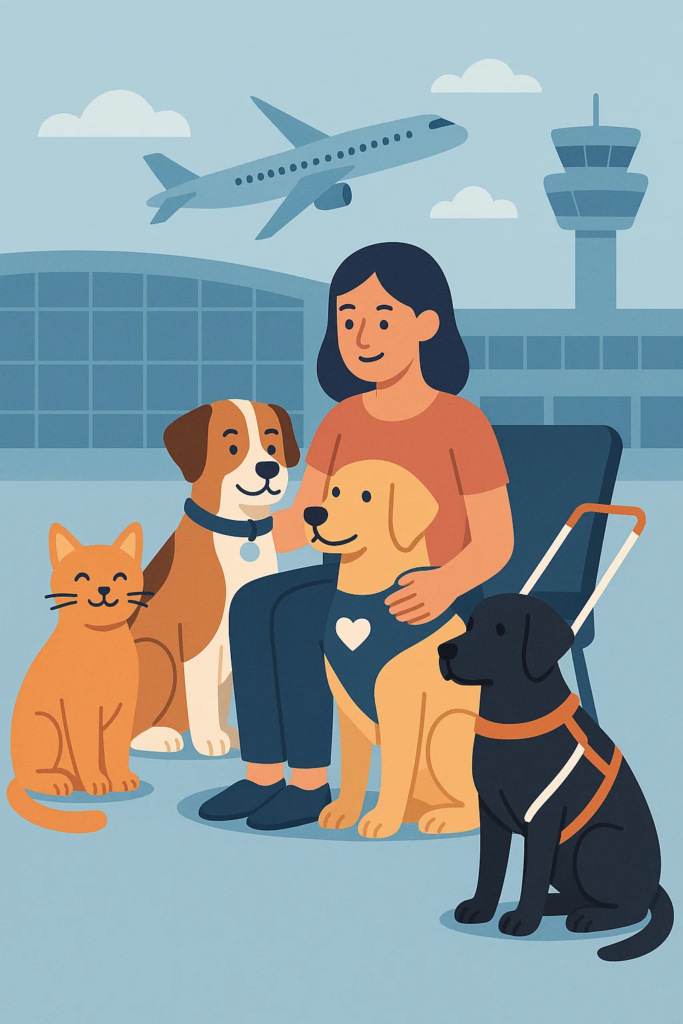 Imagem relacionada ao artigo Animais de estimação, de suporte emocional e cães-guia: entenda as diferenças antes de voar