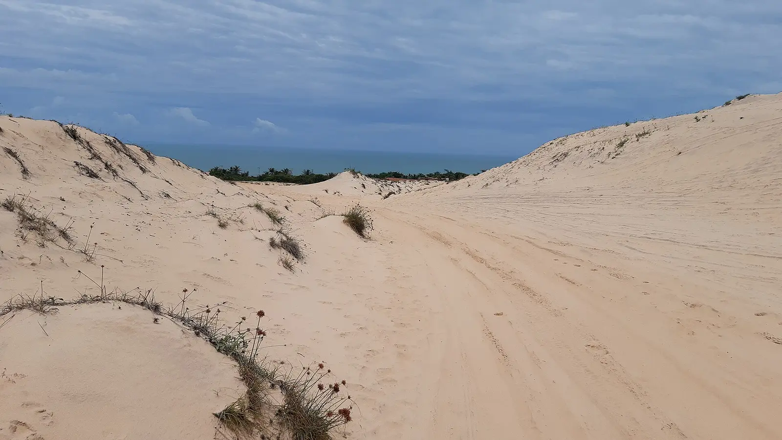 Dunas claras e céu azul na região de Canoa Quebrada