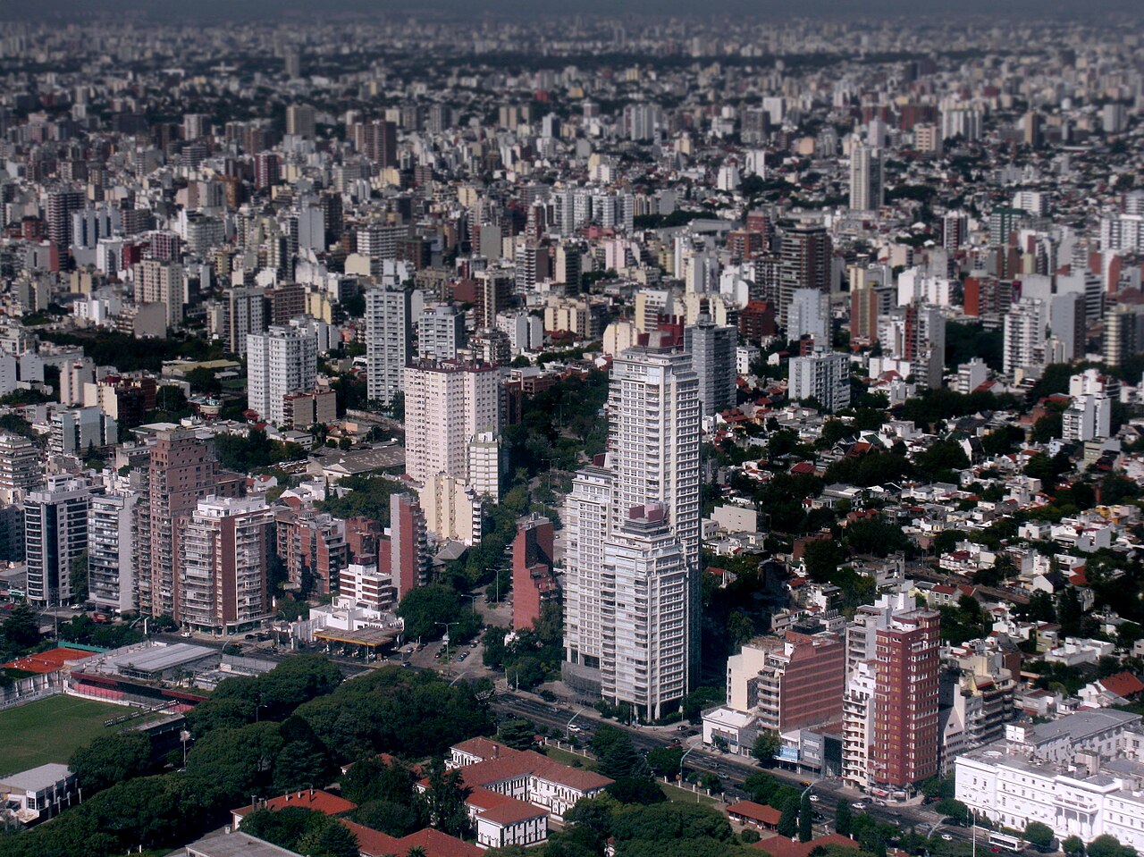 Vista aérea panorâmica da cidade de Buenos Aires